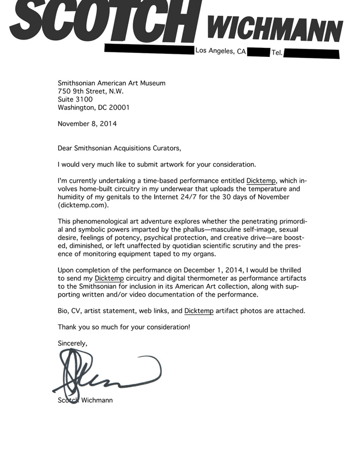 Scotch Wichmann DICKTEMP letter to Smithsonian American Art Museum